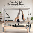 Pilates Reformer Kit, Deluxe Premium Maple Machine with Reformer Box, Jump Board & Adjustable Resistance, Smooth Glide for Home or Studio