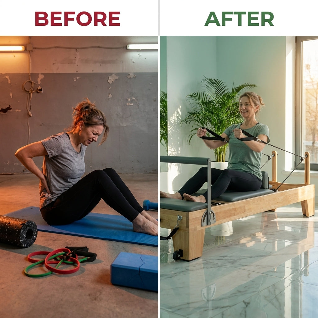 Wooden Pilates Reformer — Before & After
